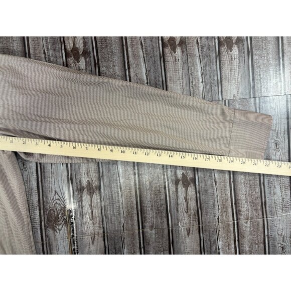 Jay Kos fine striepe Shirt sz 41 16 US M NWT bronw white $ 320 Made in England - Picture 6 of 7